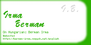 irma berman business card